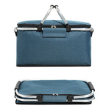 NNEDSZ Insulated Picnic Basket with Aluminum Frame - Portable Collapsible Cooler Bag 18L 40*20*23cm(Gray)