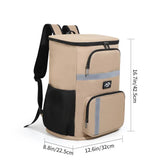 NNEDSZ Insulated Cooler Backpack - Portable Outdoor Picnic and Beverage Bag with Bottle Opener (Khaki)