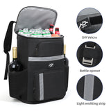 NNEDSZ Insulated Cooler Backpack - Portable Outdoor Picnic and Beverage Bag with Bottle Opener (Khaki)