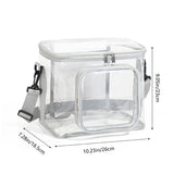 NNEDSZ Clear PVC Shoulder Bag - Transparent Travel and Stadium-Approved Tote with Zipper(Gray)