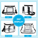 NNEDSZ Clear PVC Shoulder Bag - Transparent Travel and Stadium-Approved Tote with Zipper(Gray)