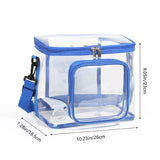 NNEDSZ Clear PVC Shoulder Bag - Transparent Travel and Stadium-Approved Tote with Zipper(Blue)