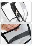 NNEDSZ Clear PVC Shoulder Bag - Transparent Travel and Stadium-Approved Tote with Zipper(Blue)