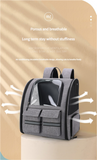 NNEDSZ Grey Collapsible Pet Carrier Backpack with Trolley Sleeve