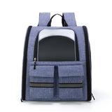 NNEDSZ Light Blue Collapsible Pet Carrier Backpack with Trolley Sleeve