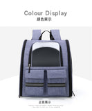 NNEDSZ Light Blue Collapsible Pet Carrier Backpack with Trolley Sleeve