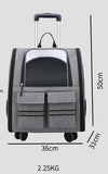 NNEDSZ light Blue 3-in-1 Pet Carrier: Rolling Backpack with Collapsible Design