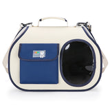 NNEDSZ Navy blue Colors Pet Carrier Backpack, Breathable Cat Carrier Backpack with Transparent Window, Airline Approved Dog Backpack Carrier for Small Dogs and Cats, Travel Hiking Camping