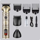NNEDSZ Vintage Electric Hair Trimmer & Multi-Grooming Kit with Precision Attachments YYT-631