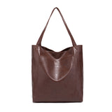 NNEDSZ Vintage Genuine Leather Tote Bag - Stylish and Spacious Everyday Shoulder Bag  (Cameo Brown)