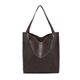 NNEDSZ Vintage Genuine Leather Tote Bag - Stylish and Spacious Everyday Shoulder Bag  (Coffee)