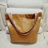 NNEDSZ Vintage Genuine Leather Tote Bag - Stylish and Spacious Everyday Shoulder Bag  (Yellow)
