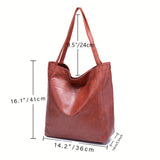 NNEDSZ Vintage Genuine Leather Tote Bag - Stylish and Spacious Everyday Shoulder Bag  (Black)