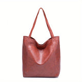 NNEDSZ Vintage Genuine Leather Tote Bag - Stylish and Spacious Everyday Shoulder Bag  (Brown)
