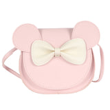 NNEDSZ Adorable Bow Bear Crossbody Bag for Kids - Pink Shoulder Bag 18*17*8cm