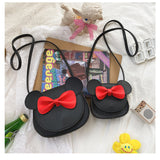 NNEDSZ Adorable Bow Bear Crossbody Bag for Kids - Black  Shoulder Bag 18*17*8cm