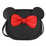 NNEDSZ Adorable Bow Bear Crossbody Bag for Kids - Black Small Shoulder Bag 13*13*5cm