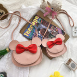 NNEDSZ Adorable Bow Bear Crossbody Bag for Kids - khaki Small Shoulder Bag 13*13*5cm