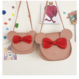 NNEDSZ Adorable Bow Bear Crossbody Bag for Kids - khaki Small Shoulder Bag 13*13*5cm