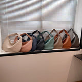 NNEDSZ Elegant Woven PU Leather Hobo Bag - Soft Shoulder Tote 47*32cm (lake blue)