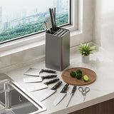 NNEDSZ Multi-Functional Square Knife Holder - Compact Kitchen Storage Organizer(white)