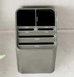 NNEDSZ Multi-Functional Square Knife Holder - Compact Kitchen Storage Organizer (grey)
