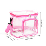 NNEDSZ Clear PVC Shoulder Bag - Transparent Travel and Stadium-Approved Tote with Zipper(Pink)