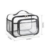 NNEDSZ Clear PVC Tote Bag with Handle - Transparent Stadium-Approved Travel Organizer(Black)