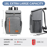 NNEDSZ Insulated Cooler Backpack- Stylish Portable Fresh-keeping Picnic Outdoor Backpack and Travel Bag 18L (Black)