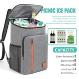 NNEDSZ Insulated Cooler Backpack- Stylish Portable Fresh-keeping Picnic Outdoor Backpack and Travel Bag 18L (Khaki)