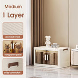 NNEDSZ Stackable Storage Boxes with Transparent Doors - Modular Organizer for Home & Pantry 55*32*31cm (1 layer )