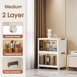 NNEDSZ Stackable Storage Boxes with Transparent Doors - Modular Organizer for Home & Pantry 55*32*65cm (2 layer )