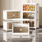 NNEDSZ Stackable Storage Boxes with Transparent Doors - Modular Organizer for Home & Pantry 55*32*65cm (2 layer )