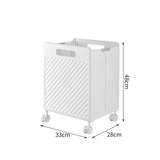 NNEDSZ Foldable Laundry Basket with Wheels - Portable Rolling Hamper for Home Use 33*28*48cm White