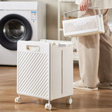 NNEDSZ Foldable Laundry Basket with Wheels - Portable Rolling Hamper for Home Use,Storage laundry basket combination 33*28*48cm Cream Yellow