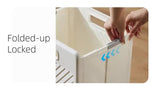 NNEDSZ Foldable Laundry Basket with Wheels - Portable Rolling Hamper for Home Use,Storage laundry basket combination 33*28*48cm Cream Yellow