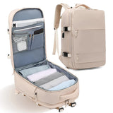 NNEDSZ Multi-Compartment Travel Backpack with Shoe Storage and Wet-Dry Separation (Apricot)31cm(L)*17cm(W)*42cm(H)