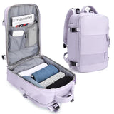 NNEDSZ Multi-Compartment Travel Backpack with Shoe Storage and Wet-Dry Separation (Purple)31cm(L)*17cm(W)*42cm(H)
