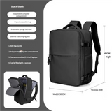 NNEDSZ Water-Resistant Laptop Backpack with USB Charging Port and Wet-Dry Separation (Black)