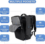 NNEDSZ Water-Resistant Laptop Backpack with USB Charging Port and Wet-Dry Separation (Black)
