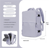 NNEDSZ Water-Resistant Laptop Backpack with USB Charging Port and Wet-Dry Separation (Purple)