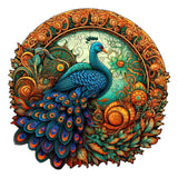 NNEDSZ Round Peacock Wooden Puzzle - Intricate Nature-Inspired Art Puzzle(L-paper box-H161)