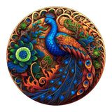 NNEDSZ Round Peacock Wooden Puzzle - Intricate Nature-Inspired Art Puzzle(S-paper box-H162)