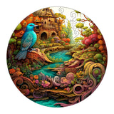 NNEDSZ Fantasy Bird Wooden Puzzle - Intricate Nature-Themed Circular Puzzle(L-paper box-H187)