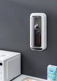 NNEDSZ Wall-Mounted Utensil Holder with Dustproof and Insect-Resistant Cover 15cm(L)*6.5cm(D)*32cm(H)(Grey)