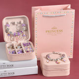 NNEDSZ DIY Charm Bracelet Making Kit - Colorful Beads and Charms Set with Storage Box(66PCS)
