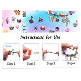 NNEDSZ DIY Charm Bracelet Making Kit - Colorful Beads and Charms Set with Storage Box(66PCS)