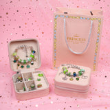 NNEDSZ DIY Charm Bracelet Making Kit - Colorful Beads and Charms Set with Storage Box(66PCS)