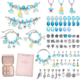 NNEDSZ DIY Charm Bracelet Making Kit - Colorful Beads and Charms Set with Storage Box(76PCS)