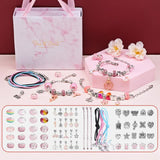 NNEDSZ DIY Charm Bracelet and Necklace Making Kit - Luxury Gift Set with Drawer Box (66PCS)
